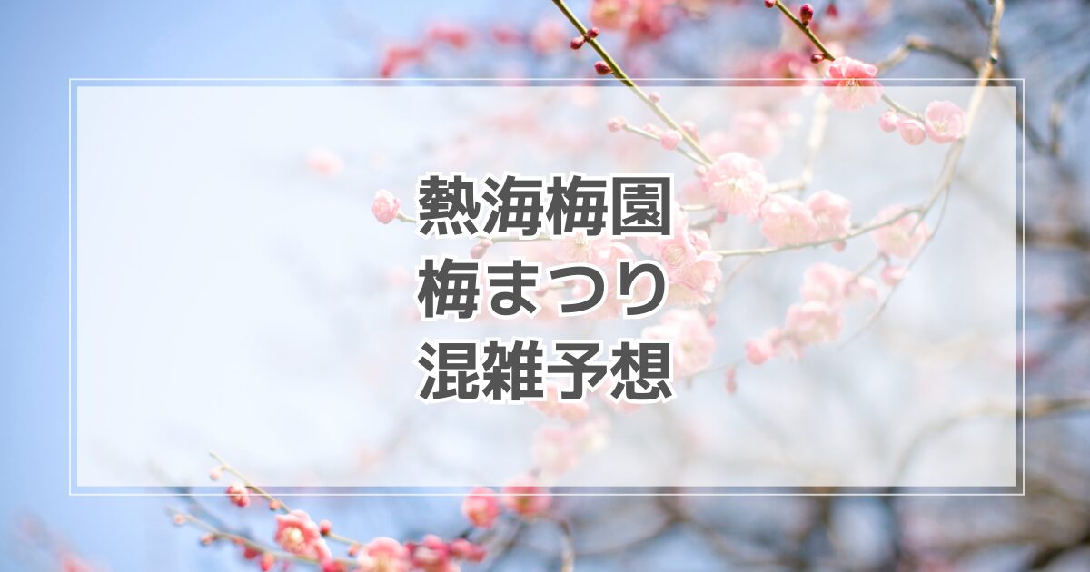 熱海梅園梅まつりの混雑予想！駐車場情報やライトアップの有無も紹介