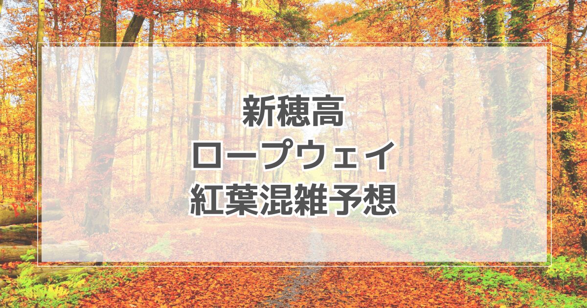 新穂高ロープウェイ紅葉の混雑予想2025！ライブカメラや駐車場情報も紹介