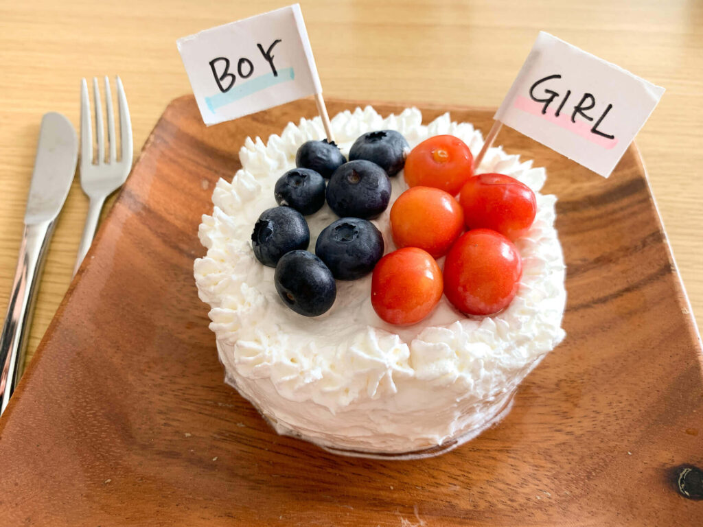 手作りジェンダーリビールケーキ